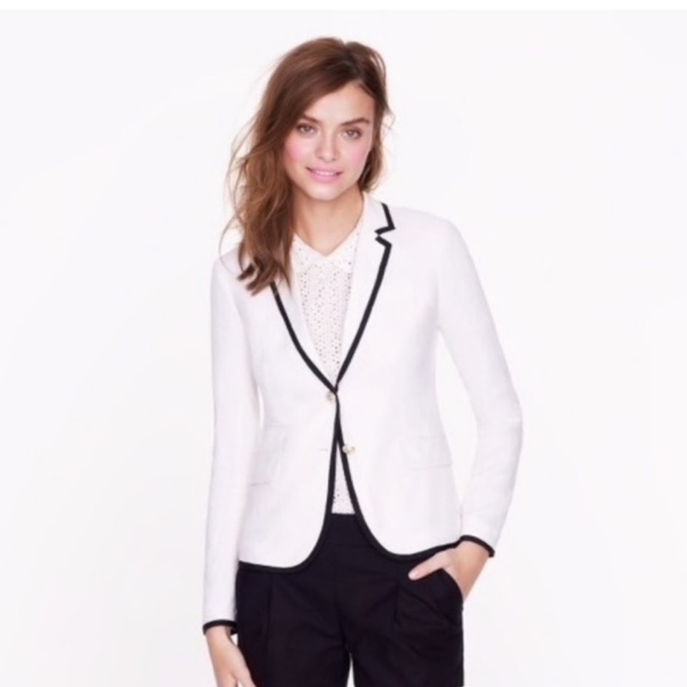 J. Crew White Linen Jacket
